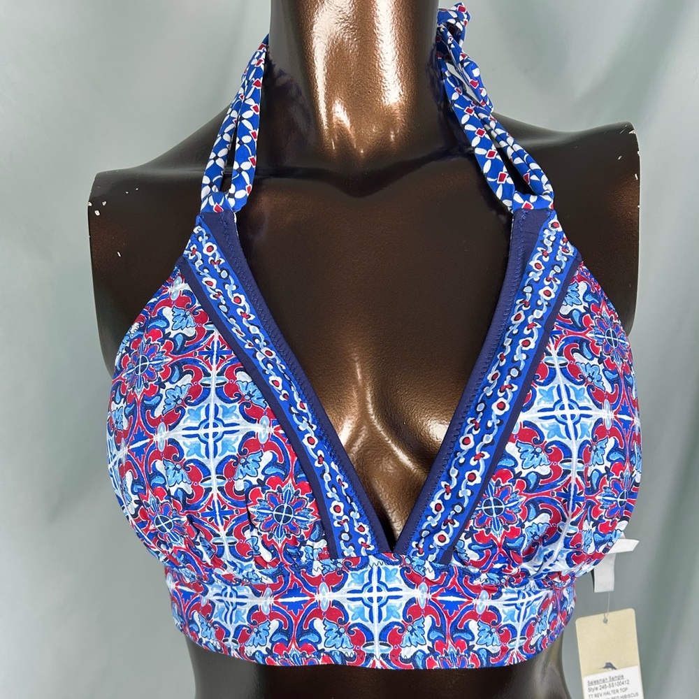 Tommy Bahama Terrazzo Tiles reversible Halter Bikini Top - Small - New
